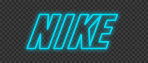 Hd Blue Outline Neon Nike Text Logo Png Citypng