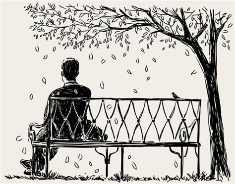 Drawing Of The Man Sitting On A Bench Illustrations Royalty Free Vector Graphics And Clip Art