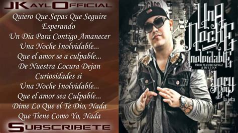 Una Noche Inolvidable ♪letralyrics♪ Jory Original Reggaeton 2012