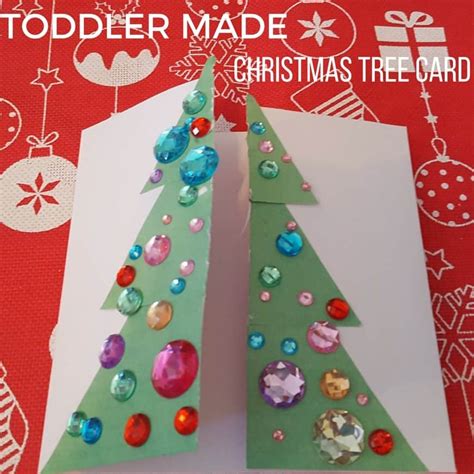 Christmas card ideas for toddlers. Toddler Made Christmas Tree Card - My Bored Toddler
