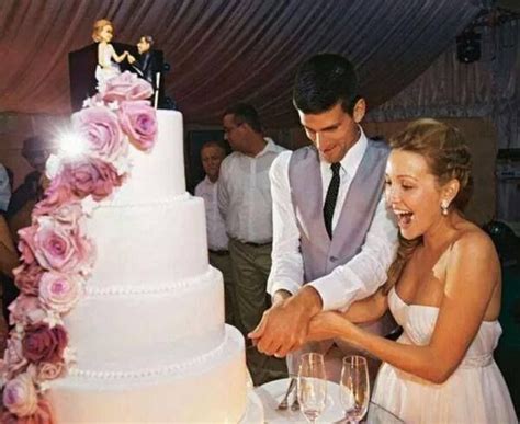 The groom and the bride exchange wedding rings and put them on each other's ring finger. Congrats to Jelena & Novak Djokovic onnn their wedding ...