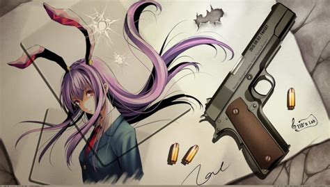 Anime Anime Girls Gun Reisen Udongein Inaba Touhou Wallpapers Hd