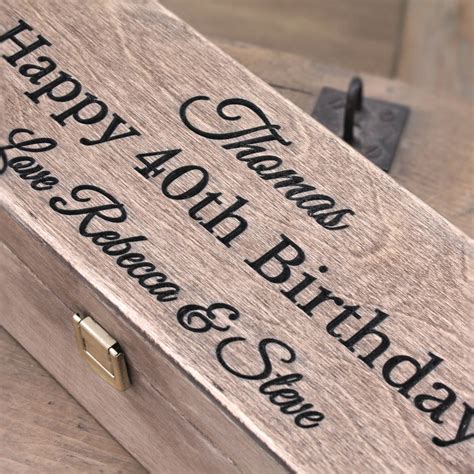 Happy Birthday Personalised Wooden Wine Box By Warner S End