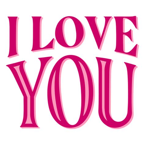 I Love You Valentine Lettering Transparent PNG SVG Vector File