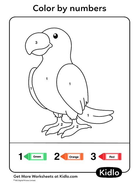 Color By Numbers Birds Worksheet 06