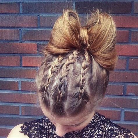 Box braids + hair bow = so cute. 21+ Bow Bun Hairstyle Ideas, Designs | Design Trends ...