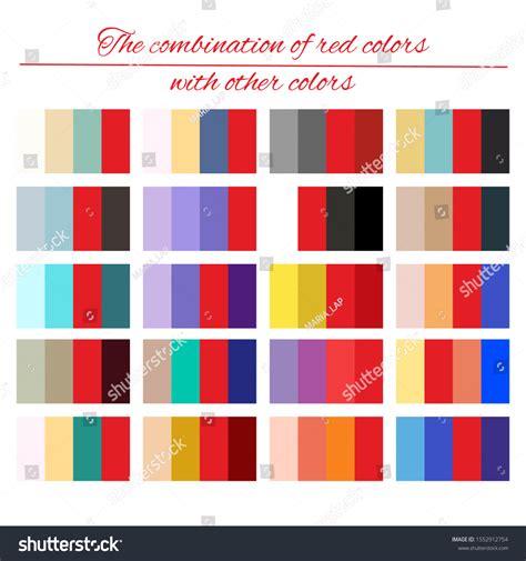 Color Palette Bright Scarlet Red Combination เวกเตอร์สต็อก ปลอดค่า