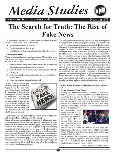 173 The Rise Of Fake Newspdf News Journalism