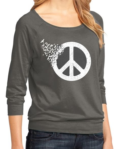 Peace Sign Womens T Shirt Etsy