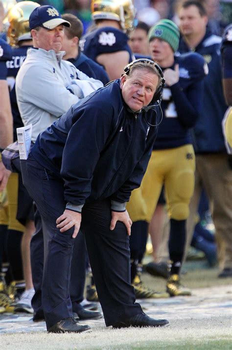 Top Greatest Notre Dame Football Head Coaches Brian Kelly One Foot Down