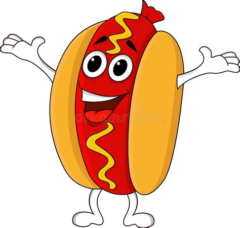 Hot Dog Cartoon Stock Vector Illustration Of Grilled 25901291
