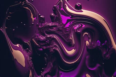 Premium Ai Image Vibrant Neon Purple Liquid Background Ai Generative