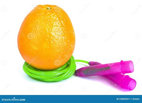 Orange And Jump Rope Isolated Stock Image Image Of Fresh Object