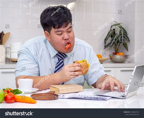 Diet Failure Fat Man Eating Fast Stock Photo 1298629315 Shutterstock
