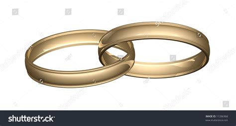 Two Gold Wedding Rings Bands Linked Stock Illustration 11336368