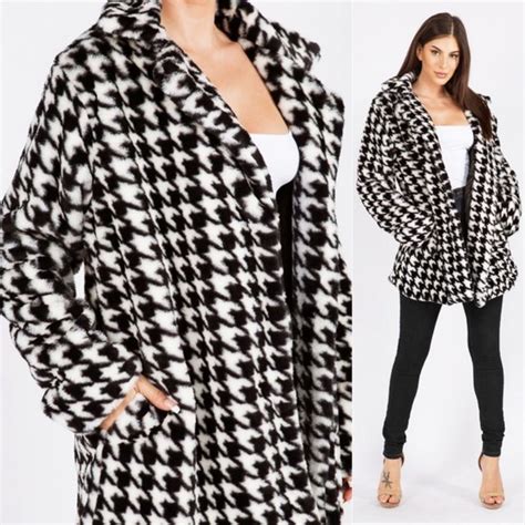 Ellie And Kate Jackets And Coats New Ellie Kate Houndstooth Soft Faux