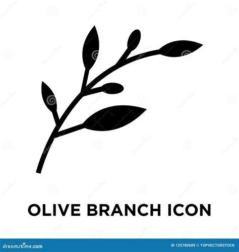 Olive Branch Icon Vector Isolated On White Background Logo Concept Of
