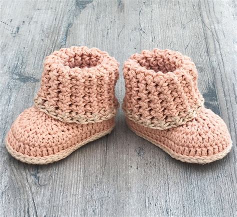 Cuffed Baby Booties Crochet Pattern Sizes Months Gift Etsy