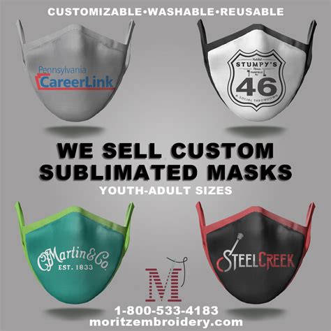 Custom Cloth Face Masks With Your Logo Moritz Embroidery
