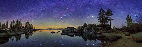 Night Sky Over Lake Tahoe Photograph By Walter Pacholka