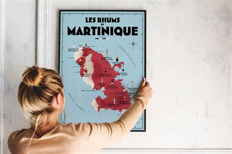carte des rhums de martinique affiche 30x40 ou 50x70 cm atelier vauvenargues