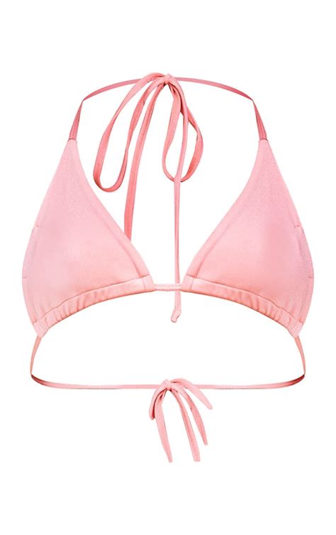 Peach Matte Triangle Bikini Top Prettylittlething