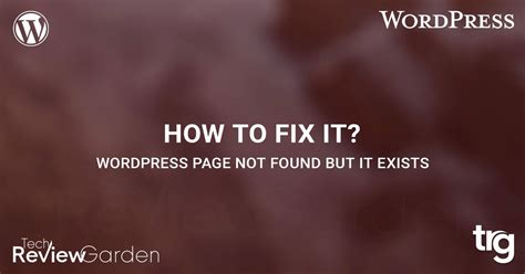 WordPress Page Not Found But It Exists How To Fix It