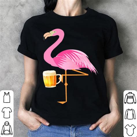 Flamingo Drinking Beer Pink Flamingo T Shirt Hoodie Sweater