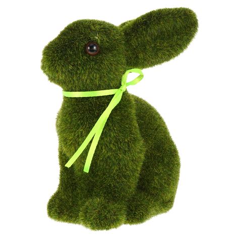 Nicexmas Adorable Easter Flocked Rabbit Decorative Party Decor Rabbit