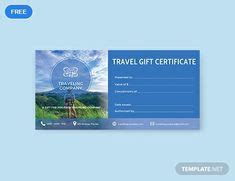 The travel certificate is useful for all those people who travel frequently or love to travel. TRAVEL GIFT VOUCHER CERTIFICATE TEMPLATE | Execl-Template | Free gift certificate template, Gift ...