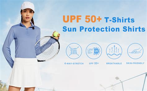 Libin Womens Upf 50 Long Sleeve Golf Shirts Sun Protection Half Zip