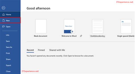 Start Word 2016 With Blank Document Itexperiencenet