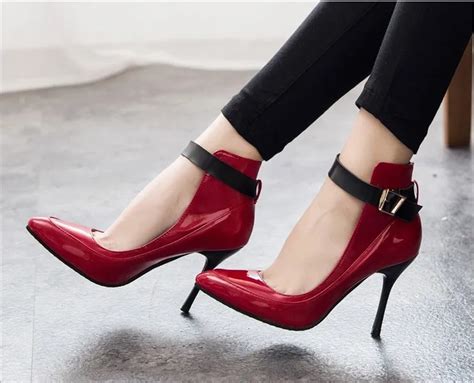 2 Colors Fashion Women Pumps Sexy Red Bottom Pointed Toe High Heels Shoes Woman 2015 Brand New