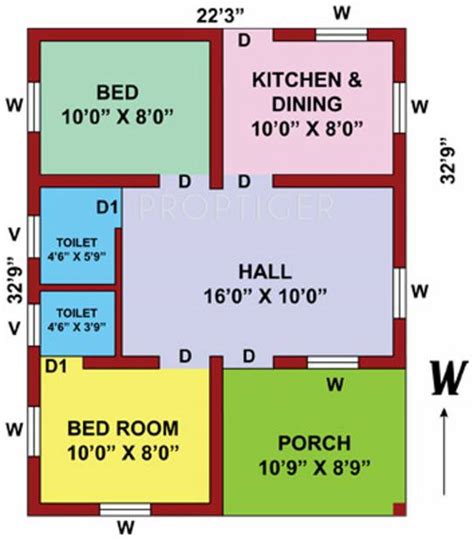 650 Sq Ft 2 Bhk Floor Plan Image Periyar Meenakshi Orchards Available