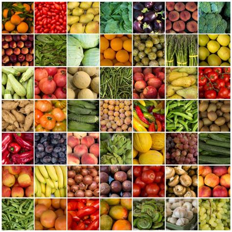 49 Vegetables And Fruits Collage Stock Photo Image Of Passion