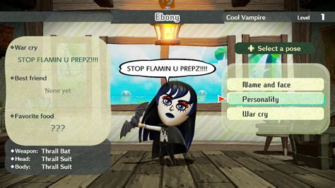 made a mii i m really proud of making ebony dark ness dementia raven way from my immortal no
