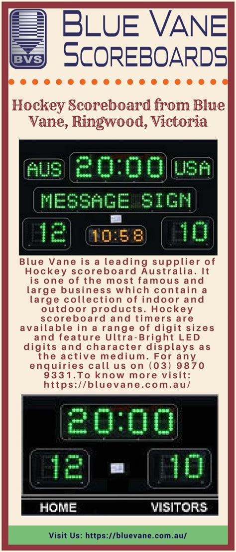 Best Hockey Scoreboard From Blue Vane Victoria Australia Blue Vane