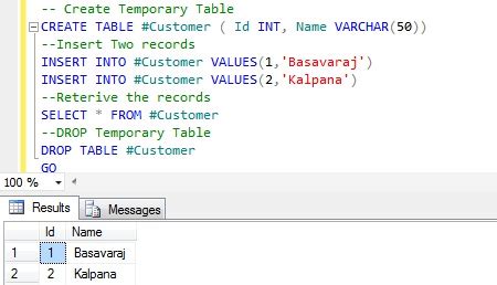 Create Temporary Table From Select Query In Sql Server Tutorial Pics
