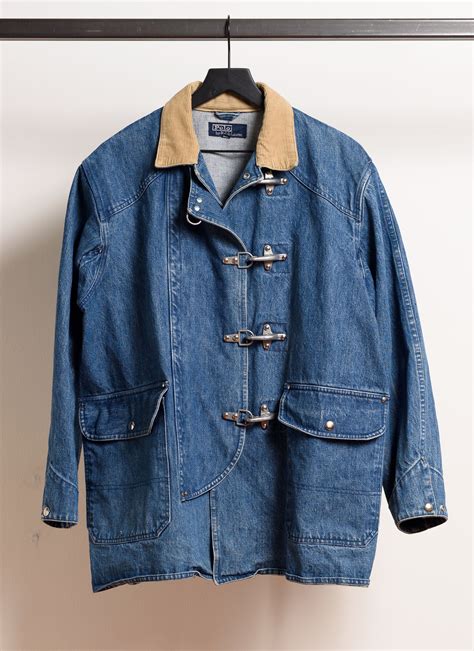 Vintage Polo Ralph Lauren Denim Fireman Jacket Blue Garmentory