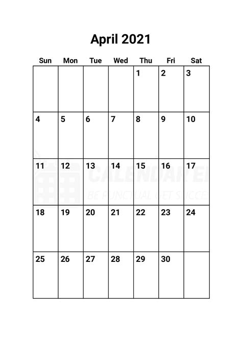 April is considered a national poetry month. Free April 2021 Calendars | 2021 Blank Printable Templates