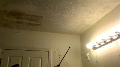 There may be areas that are hard to scrape off. How to remove popcorn ceiling texture - YouTube
