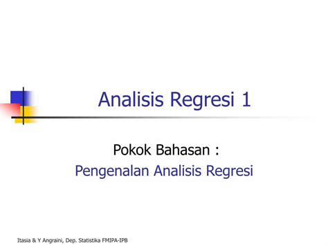 Pdf Analisis Regresi 1 Statipbacid · Analisis Regresi Merupakan