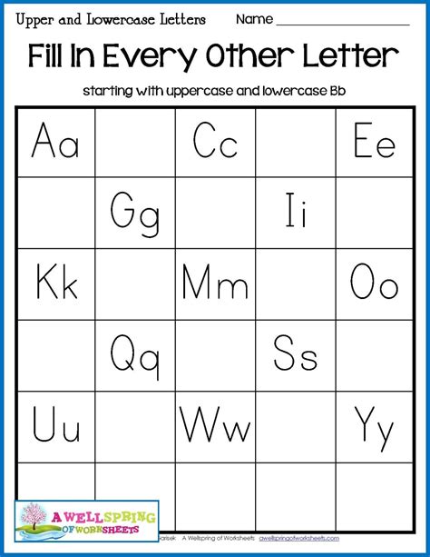 Missing Letters Worksheet For Kindergarten
