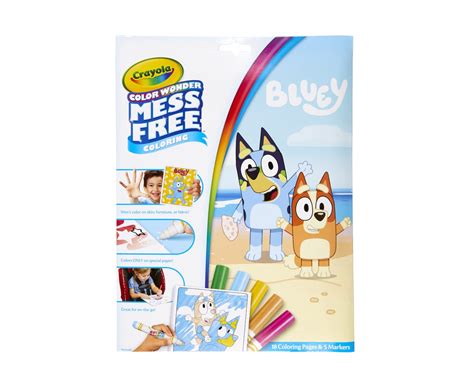 Buy Crayola Color Wonder Bluey Colouring Mess Free Book Includes 18