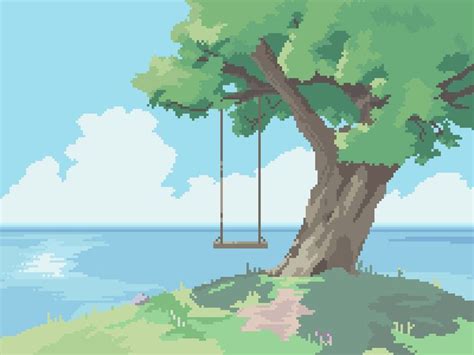 Khaled482 “tree ” Pixel Art Landscape Pixel Art Background Cool