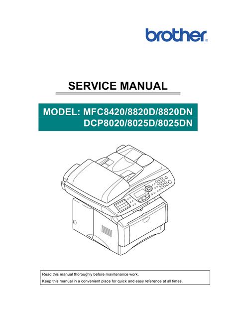 Brother Mfc 8420 8820d 8820dn Dcp8020 8025d 8025dn Service Manual