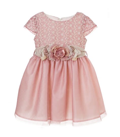 Vestido Bordado Rosa Empolvado Para Niña De Kiriki Moda Infantil