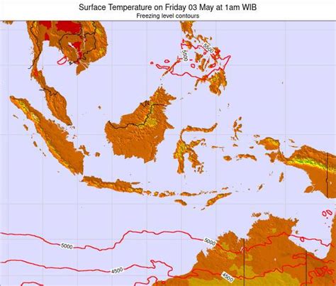 Indonesia Surface Temperature On Thursday 02 Feb At 7am Wib