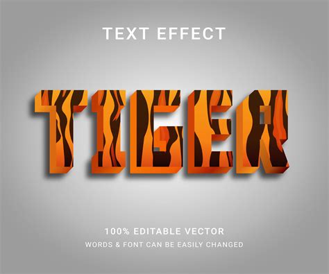 Premium Vector Tiger Full Editable Text Effect With Trendy Style