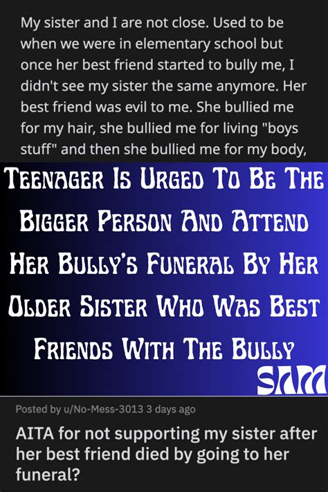 Teenager Is Urged To Be The Bigger Person And Attend Her Bully S